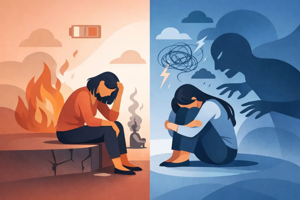 The Burnout and Anxiety Difference, Explained